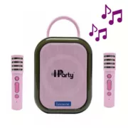 LEXIBOOK Karaoke Bluetooth Rose avec 2 micros sans fil