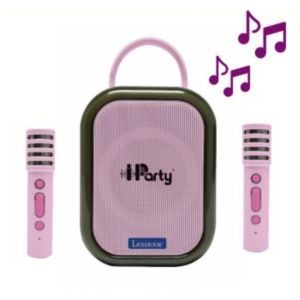 Image : LEXIBOOK Karaoke Bluetooth Rose avec 2 micros sans fil