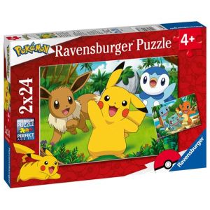 Image : Ravensburger Pokémon Pikachu et ses amis - Set de 2 puzzles 24 pièces