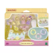 Sylvanian Families Les triples Lapin Crème et accessoires de bain - Figurines