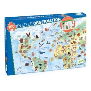 Image : Djeco Les Animaux du Monde Puzzle 100 pièces