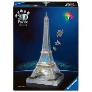 Image : Ravensburger Tour Eiffel illuminée - Puzzle 3D 216 pièces