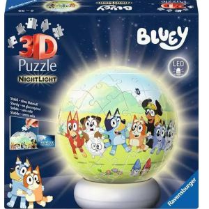 Image : Ravensburger - Puzzle 3D Ball Nightlight 72 pcs Bluey
