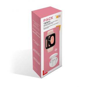 Image : Pack Montre connectee Oppo Watch Series Wifi 41 mm Rose + Ecouteurs sans fil Oppo Enco W31 Bluetooth Blanc