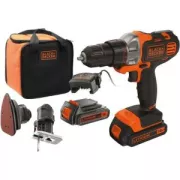 Perceuse Visseuse Multievo 18V + 2 Batteries 1.5Ah MT218S2A-QW BLACK+DECKER