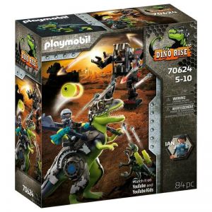 Image : Playmobil Dino Rise - Tyrannosaure et robot geant - 70624