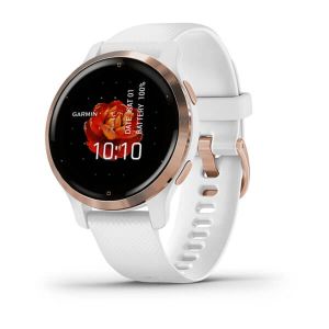 Image : Garmin Venu 2S rose Gold avec bracelet blanc