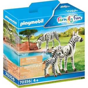 Image : PLAYMOBIL - 70356 - Couple de zebres avec bebe