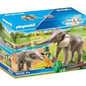 Image : PLAYMOBIL - 70324 - Elephant et soigneur