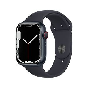 Image : Apple Watch Series 7 (GPS + Cellular) Boitier en Aluminium Minuit de 45 mm Bracelet Sport Minuit