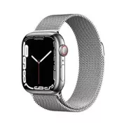 Apple Watch Series 7 (GPS + Cellular) Boitier en Acier Inoxydable Argent de 41 mm Bracelet Milanais Argent