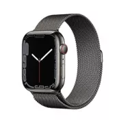 Apple Watch Series 7 (GPS + Cellular) Boitier en Acier Inoxydable Graphite de 45 mm  Bracelet Milanais Graphite
