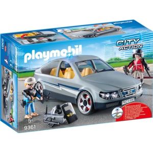 Image : Playmobil City Action Les policiers d'elite 9361 Voiture banalisee avec policiers en civil