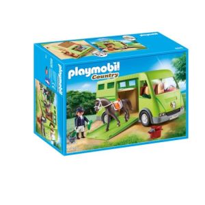 Image : Playmobil Country 6928 Cavalier avec vehicule de transport pour cheval