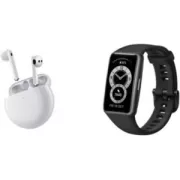Ecouteurs Huawei Freebuds 4 Blanc + Band 6 Black