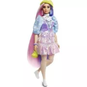 BARBIE EXTRA Bonnet Vert Cheveux Longs Mauve et Rose