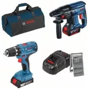 Pack 2 outils BOSCH PROFESSIONAL Perceuse-visseuse sans-fil GSR 18V-28 Marteau Perforateur GBH 18V-21