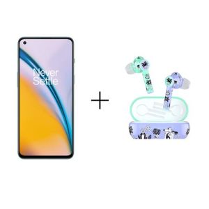 Image : Pack Smartphone OnePlus Nord2 5G 256 Go Bleu + Ecouteurs sans fil Bluetooth OnePlus Buds Z Edition Steven Harrington Blanc