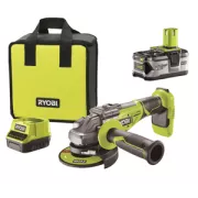 Meuleuse d'angle RYOBI 18V LithiumPlus OnePlus Brushless - 1 batterie 4 0 Ah - 1 chargeur rapide - R18AG7-140S
