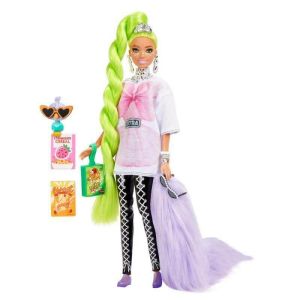 Image : Barbie Extra - Natte Verte fluo MATTEL