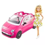 Barbie et sa Voiture Fiat 500 rose