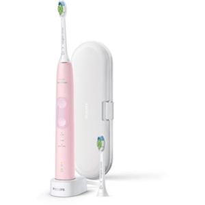 Image : Brosse a dents electrique PHILIPS Protectiveclean 5100 rose HX6856/29
