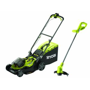 Image : Tondeuse Hybride RYOBI RY18LMH37LT25-250 Lithium+ 36V Fusion ONE+ + Coupe-bordure OLT1825M