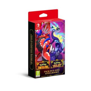 Image : Pack Duo Pokemon Ecarlate et Violet avec SteelBook Nintendo Switch
