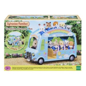 Image : Playset Sylvanian Families Le bus arc-en-ciel des bebes 5317
