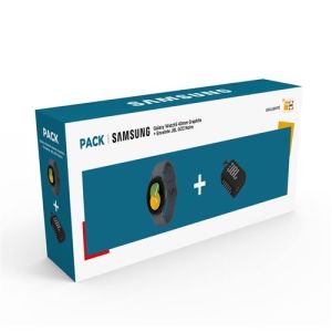 Image : Pack Montre connectee Samsung Galaxy Watch5 40mm Bluetooth Graphite + Enceinte sans fil portable etanche JBL GO 3 Noir F-SMR900NZA-01