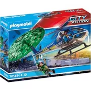 Playmobil - 70569 - Police Helicoptere de Police et Parachutiste