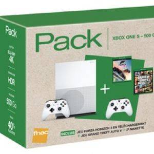 Image : Pack Xbox One 500 Go + 2 manettes + GTA V + Forza Horizon 3