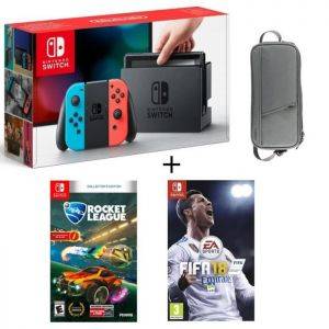 Image : Pack Nintendo Switch Neon + Fifa 18 + Rocket League + Housse