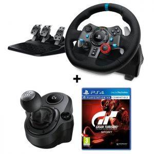 Image : LOGITECH G29 Driving Force pour PS4 et PC + Levier de Vitesse Driving Force Shifter + Gran Turismo Sport PS4