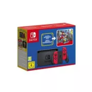 Console Nintendo Switch rouge + Super Mario Odyssey + autocollants
