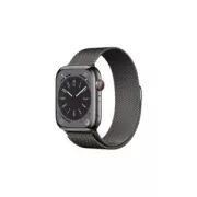 Apple Watch Series 8 Cellular boitier Acier inoxydable graphite 45mm avec Boucle milanaise graphite MNKX3NF/A