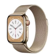 Apple Watch Series 8 GPS + Cellular boitier Acier inoxydable or 41mm avec Boucle Milanaise Or MNJF3NF/A