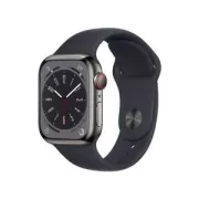 Apple Watch Series 8 GPS + Cellular boitier Acier inoxydable graphite 41mm avec Bracelet Sport Minuit MNJJ3NF/A