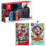 Pack Nintendo Switch Neon + Super Mario Odyssey + Donkey Kong Tropical Freeze