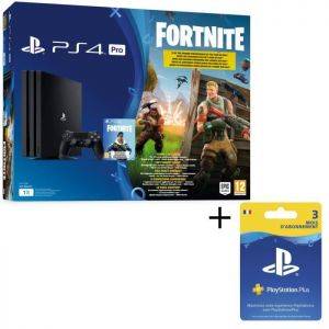 Image : Pack PS4 PRO Noire 1 To + Fortnite + Abonnement Playstation Plus 3 Mois SONY
