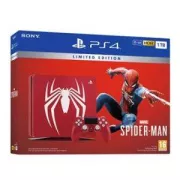 PS 4 Slim 1 To Rouge + Manette DualShock Edition Speciale Spider-man