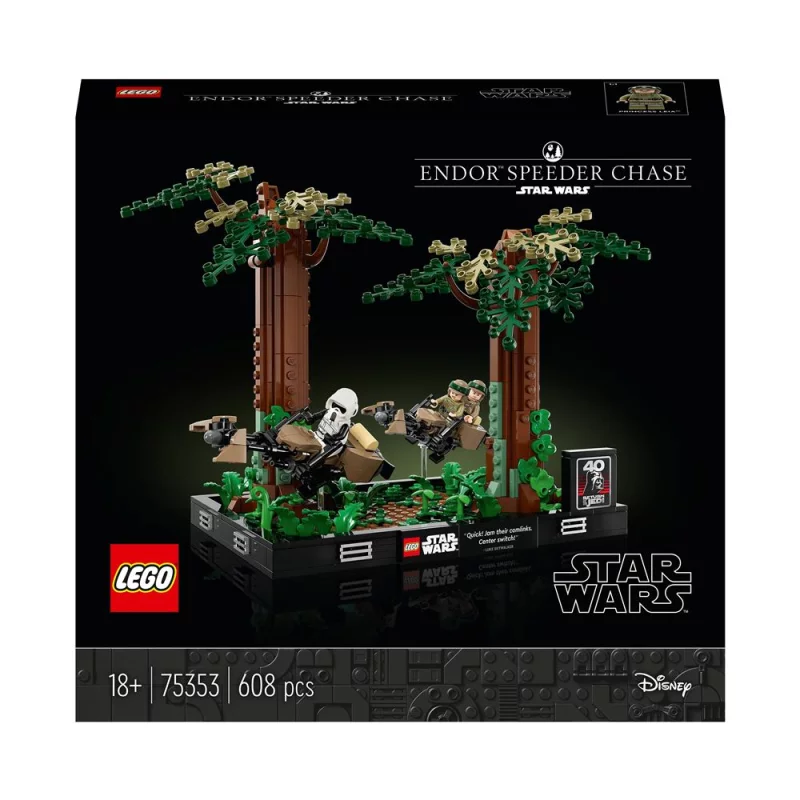 Image : LEGO Star Wars 75353 Diorama de la course-poursuite en speeder sur Endor
