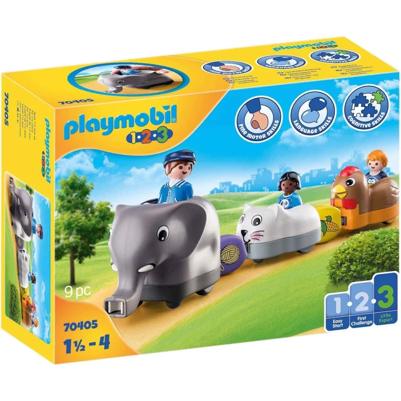 Image : Playmobil 1.2.3 Train d'animaux 70405