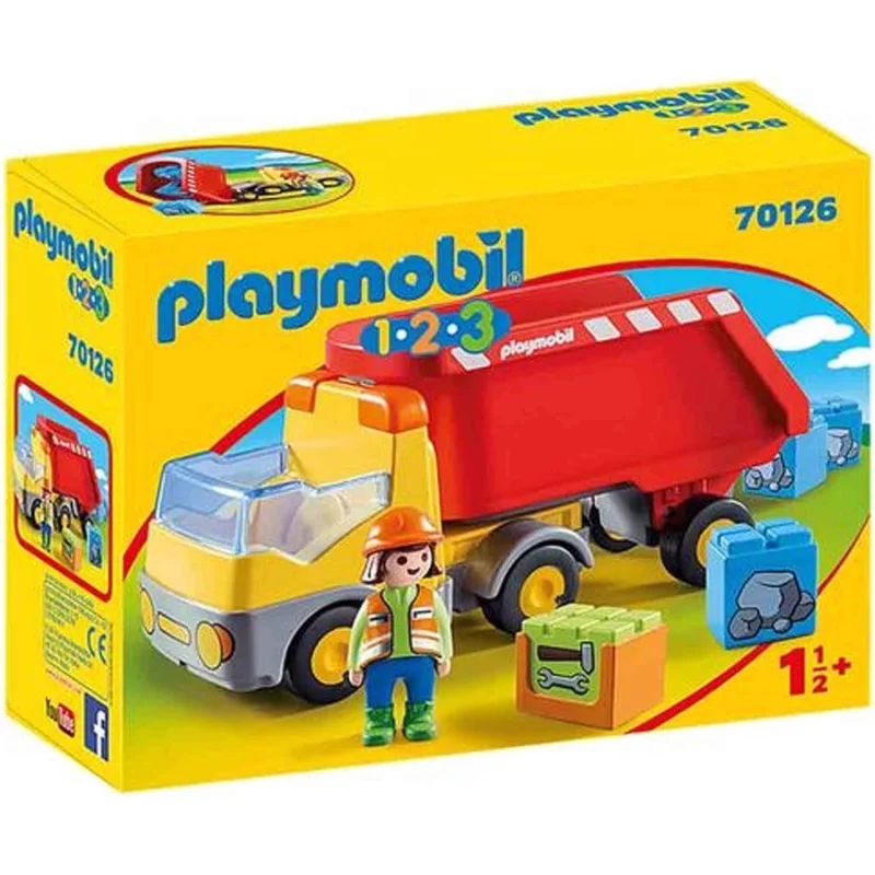 Image : Playmobil 1.2.3 70126 Camion Benne