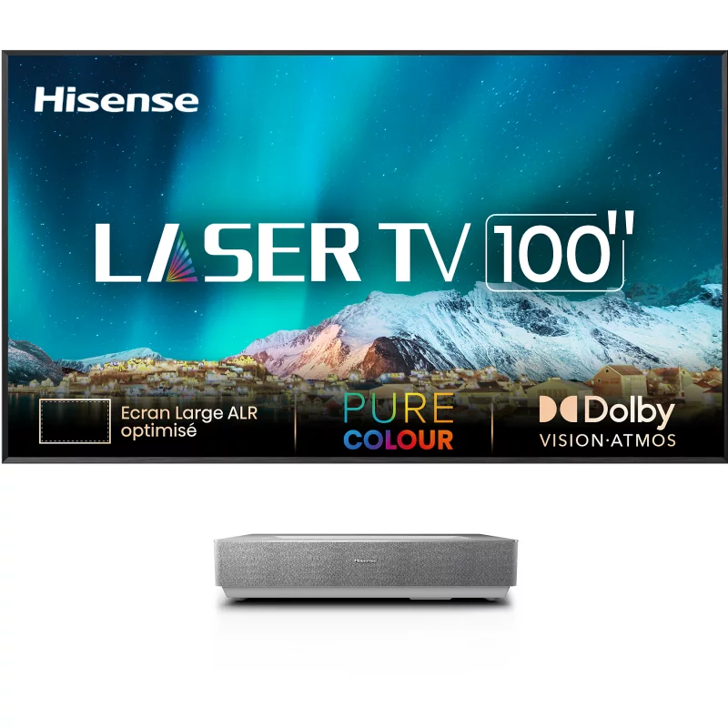 Image : Videoprojecteur home cinema HISENSE 100L5HD Laser TV + ecran
