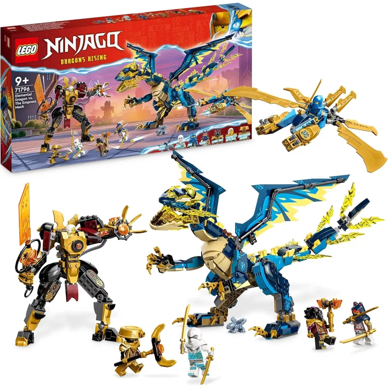 Image : LEGO NINJAGO 71796 Le Dragon elementaire contre le Robot de l’Imperatrice