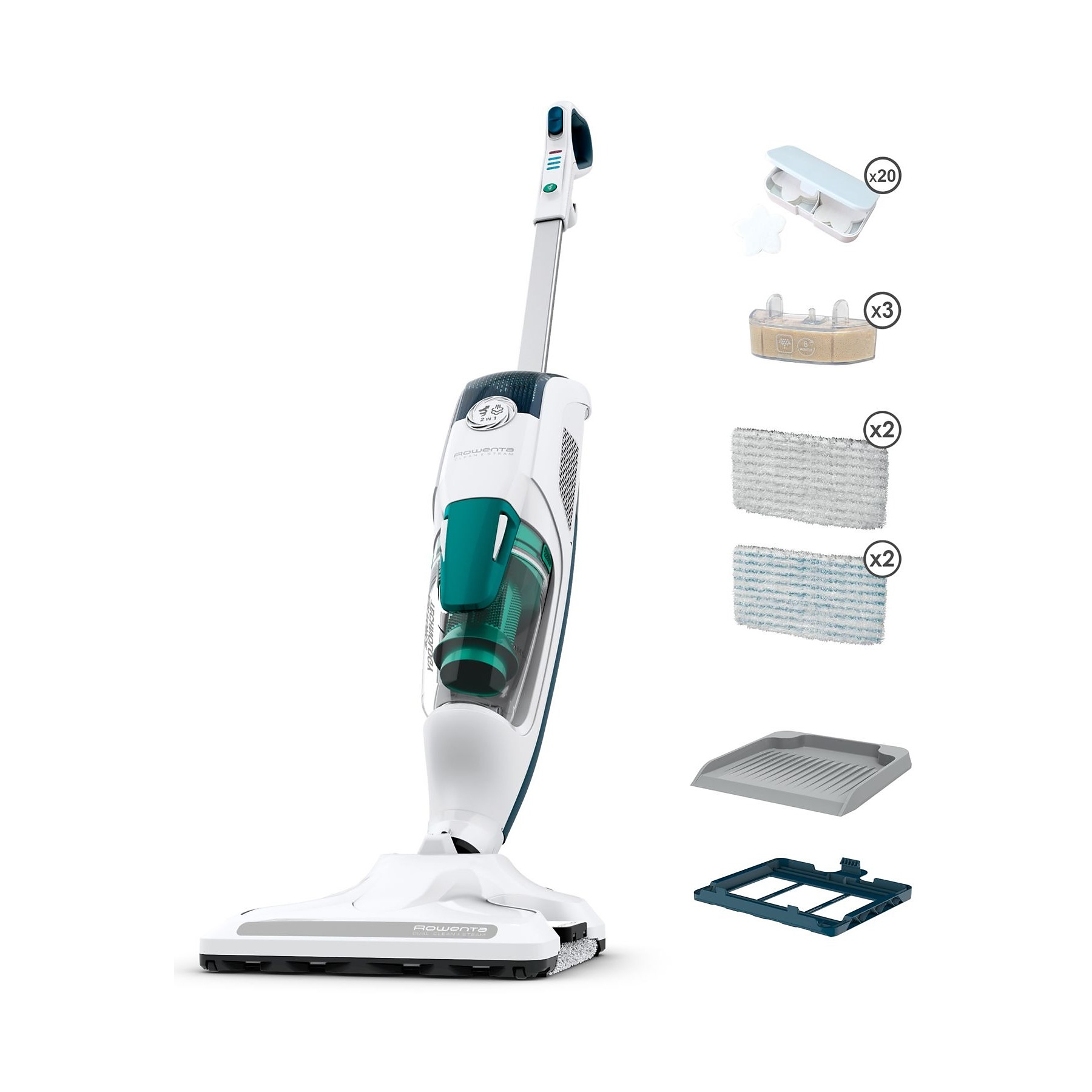 Image : Aspirateur balai vapeur ROWENTA RY7777WH CLEAN&STEAM REVOLUTION