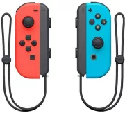 Image : Nintendo Switch avec un Joy-Con rouge neon et un Joy-Con bleu neon