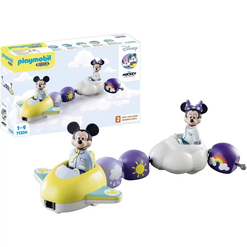 Image : Playmobil 1.2.3 Disney 71320 Train des nuages de Mickey et Minnie