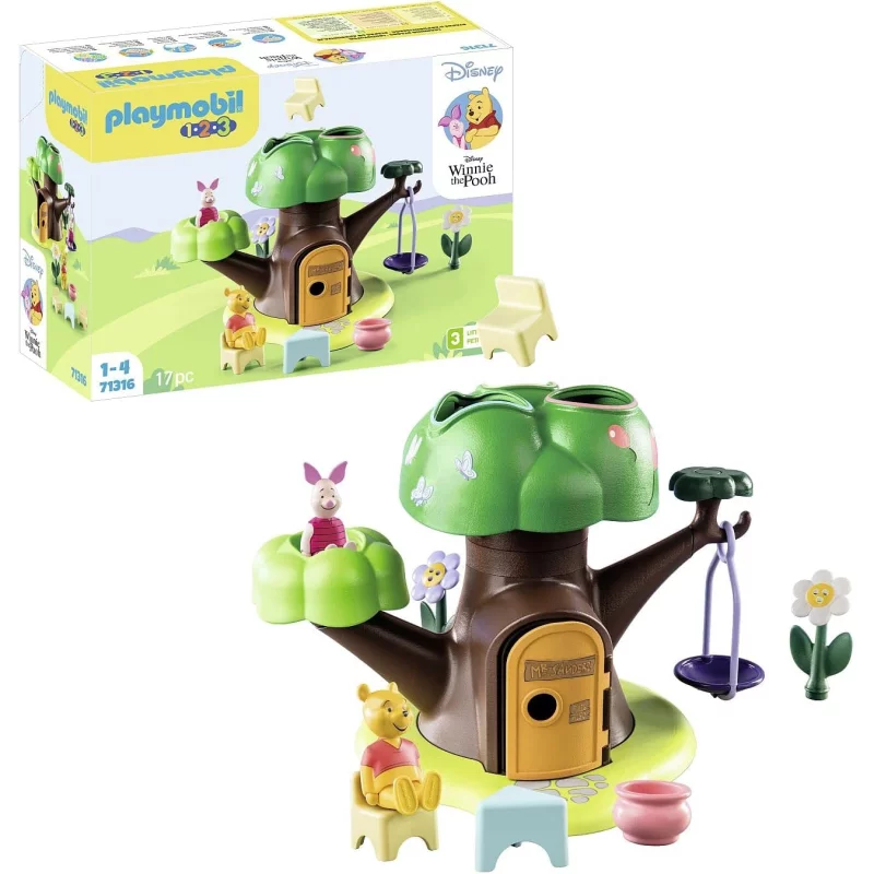 Image : Playmobil 1.2.3 Disney 71316 Winnie l'ourson et Porcinet avec cabane